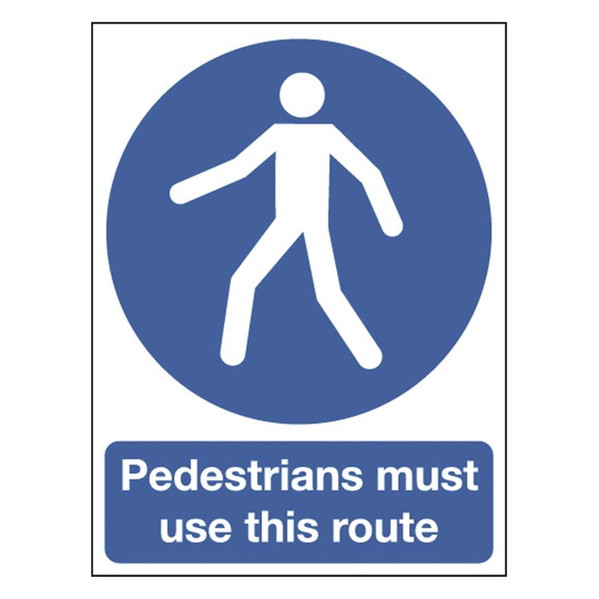Picture of Pedestrians Must Use This Route Sign