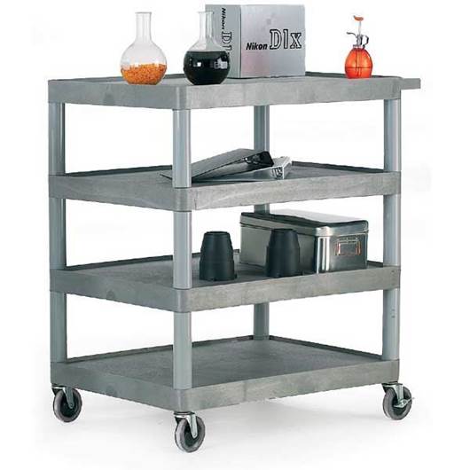 Picture of Large Grey 4 Shelf Trolley